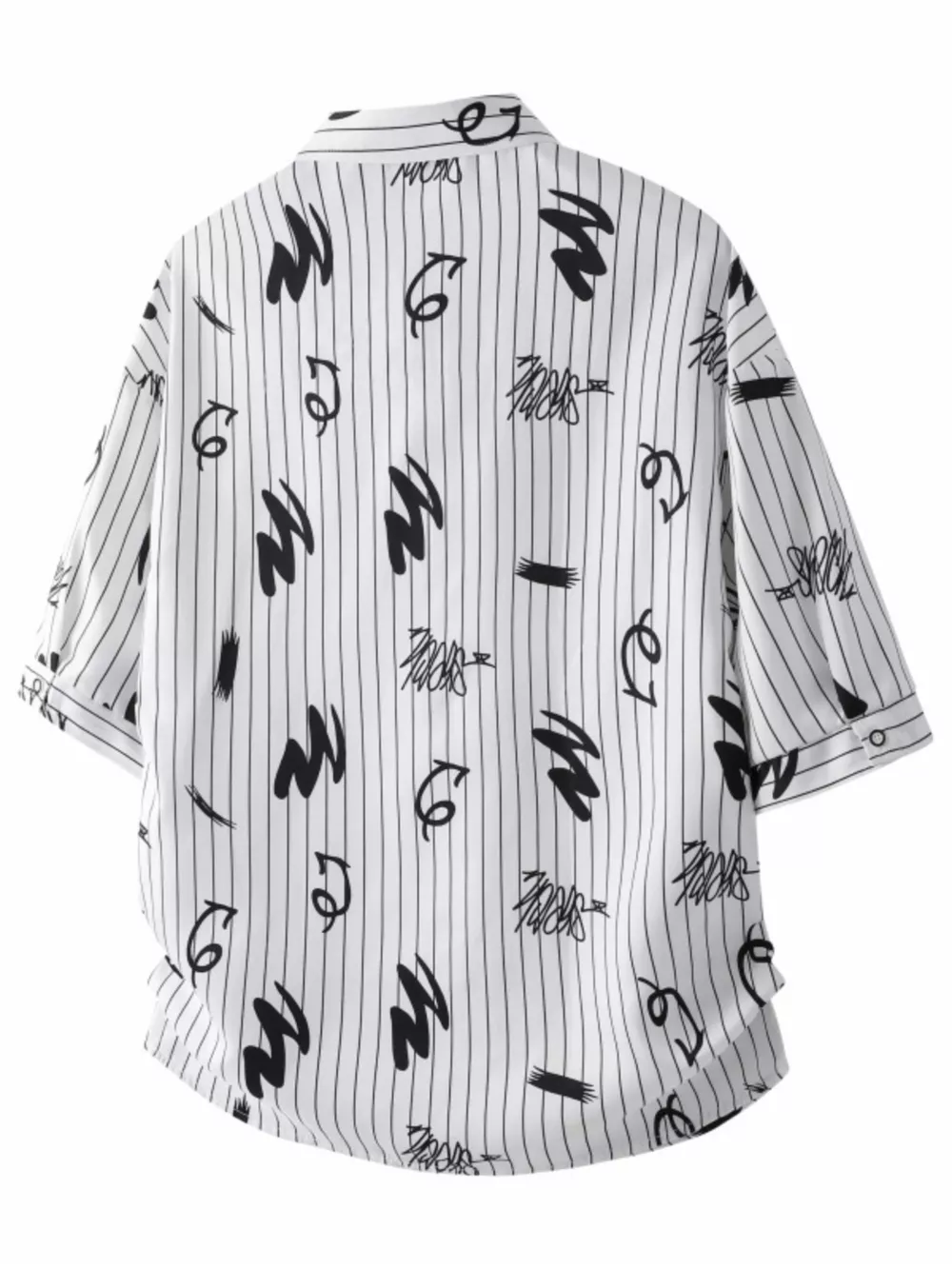 Men's Plus Size Striped Print Short Sleeve Casual Shirt, image 3