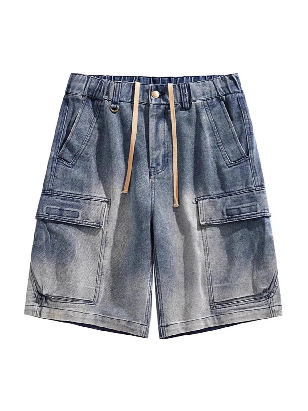 Men's Vintage Wash Cargo Demin Shorts, image 2