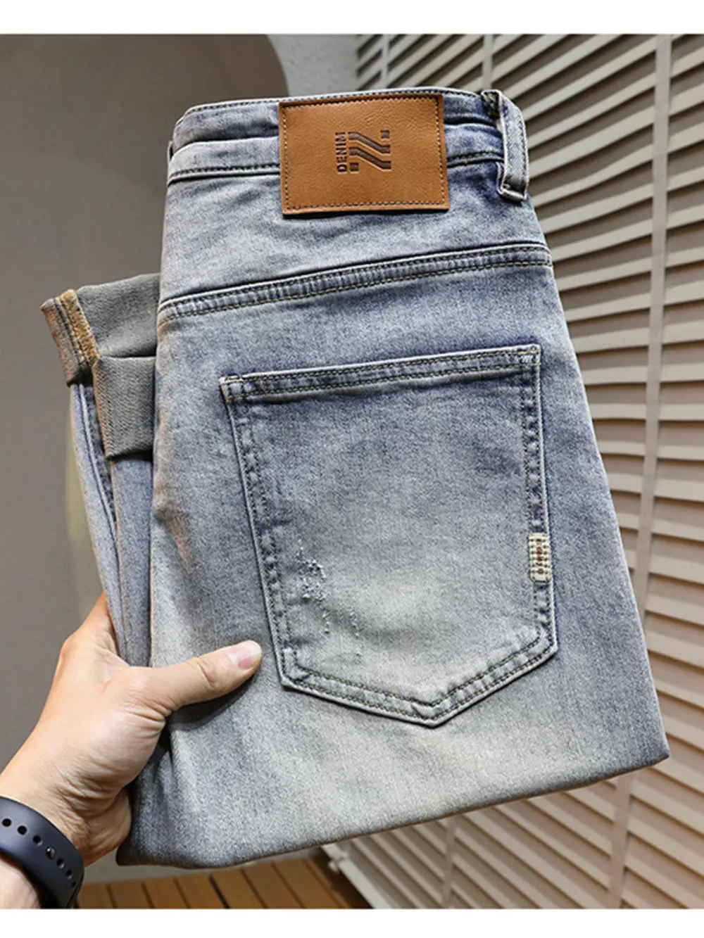 Men's Distressed Wide Leg Jeans, image 4