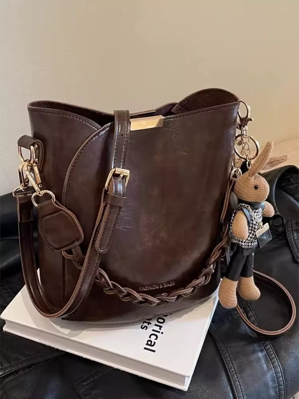 Braided Detail Bucket Crossbody Bag, image 8