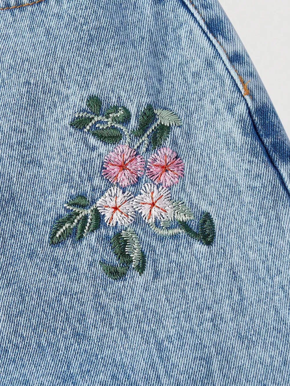 Embroidered Wide Leg Jeans, image 2