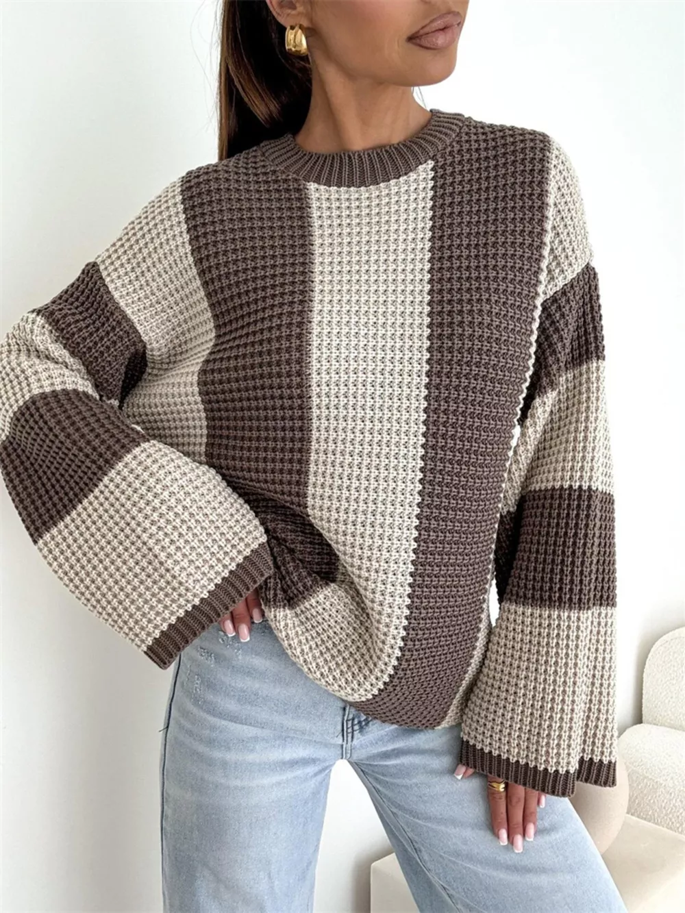 Color Block Long Sleeve Sweater, image 19
