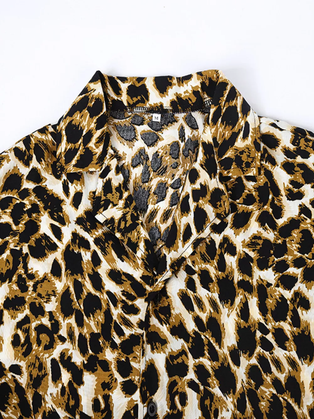 Men's Full Size Leopard Print Short Sleeve Shirt Plus Size, image 4