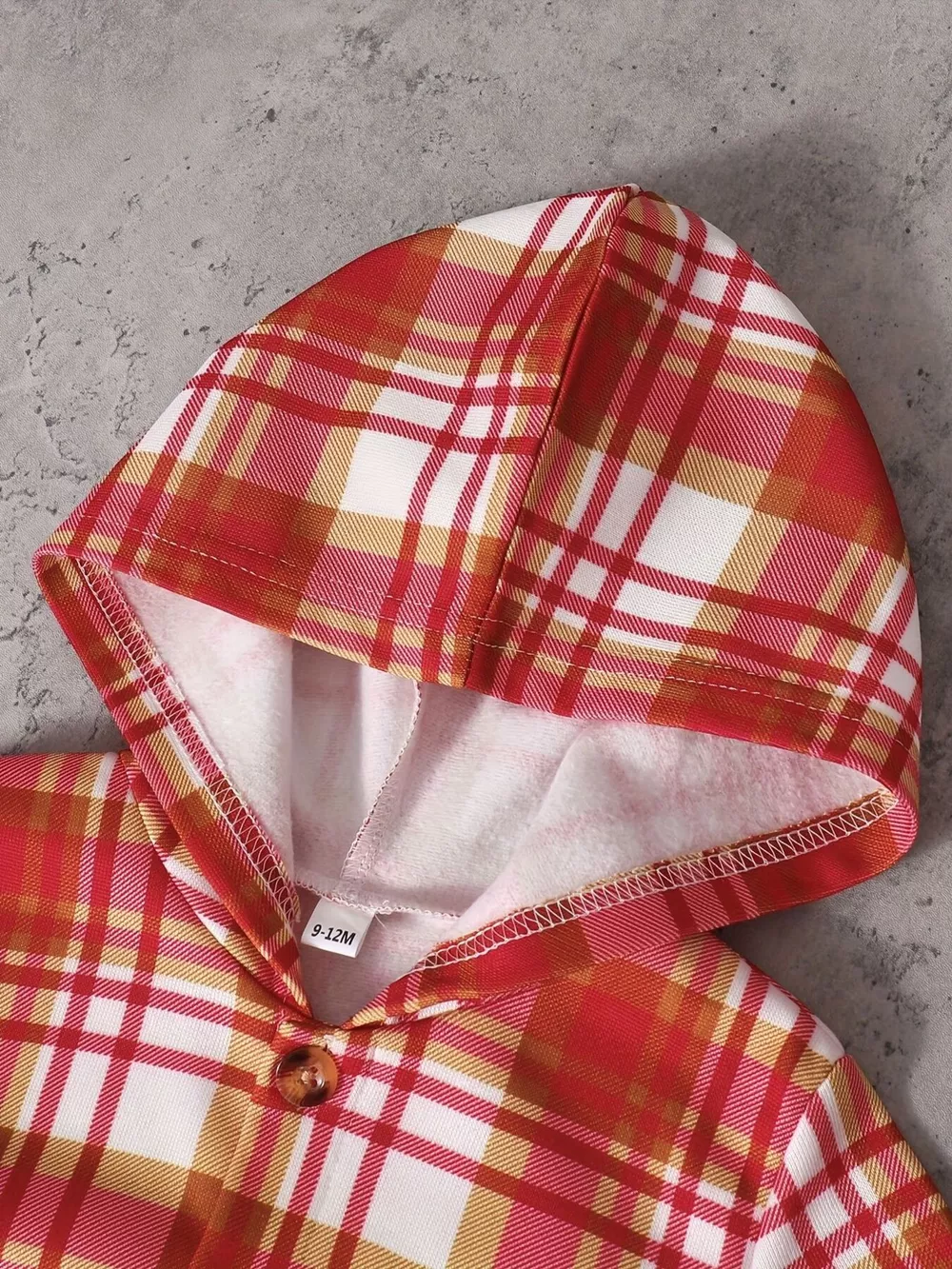 Children's Plaid Button Up Hooded Top & Pants Set, image 5