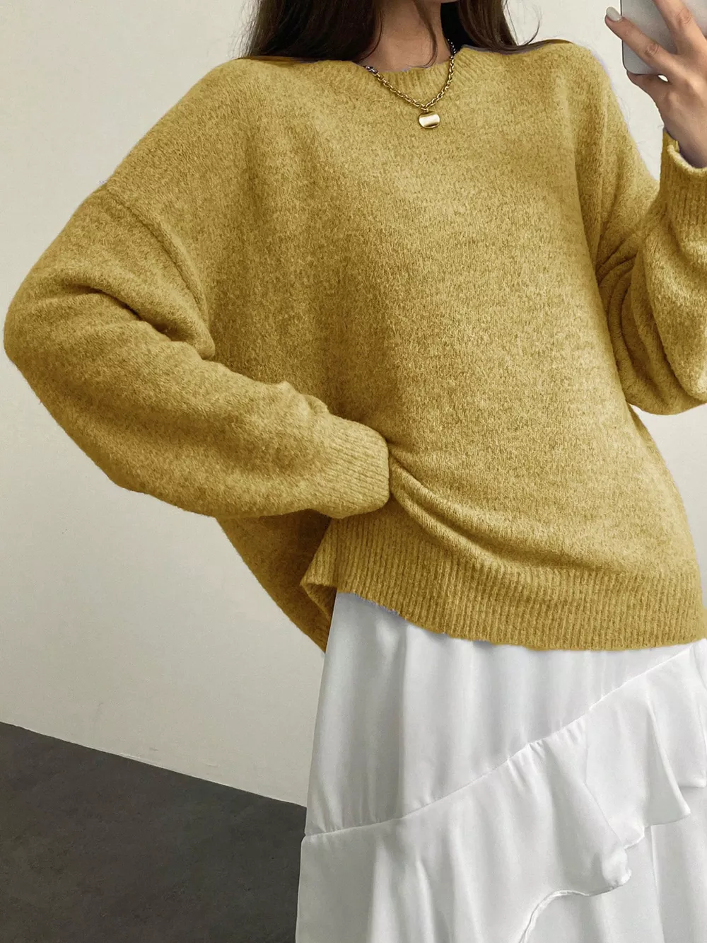 Cozy Knit Round Neck Oversized Sweater, image 19