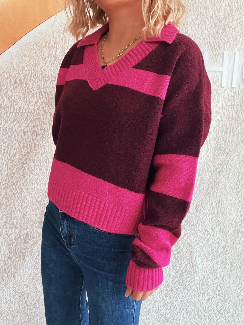 Color Block Long Sleeve Sweater, image 12