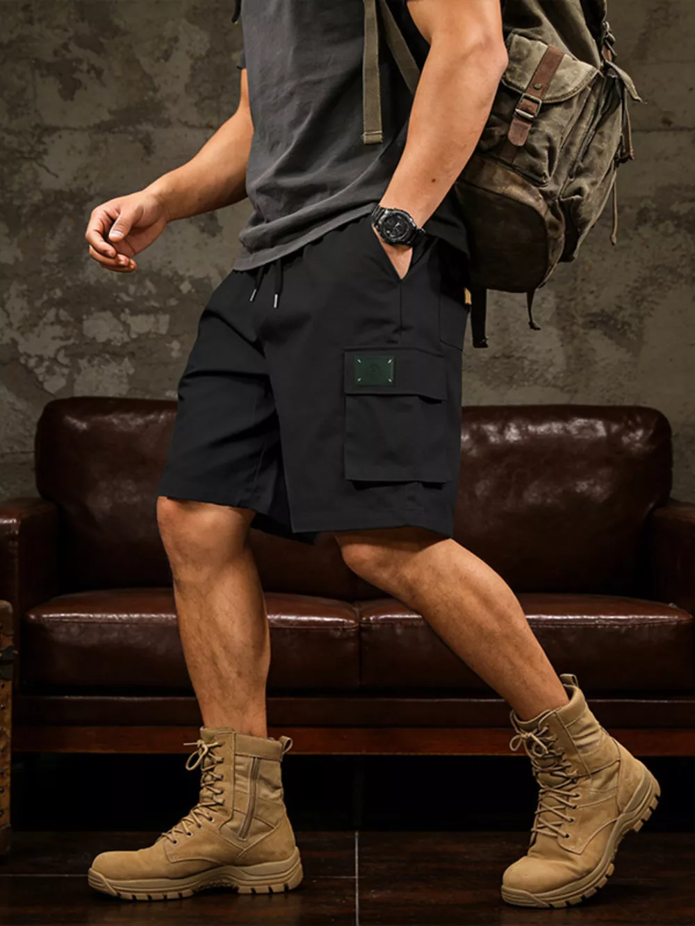 Men's Full Size Cargo Shorts with Drawstring Waist Plus Size, image 18