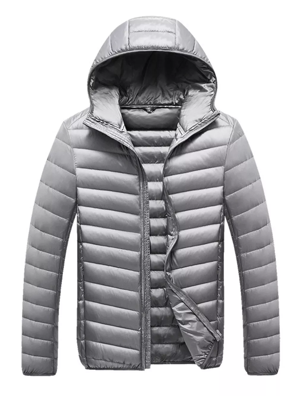 Men's Plus Size Lightweight Hooded Puffer Jacket, image 5