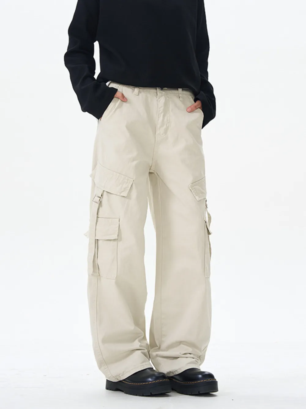 Men's Wide Leg Cargo Pants, image 5