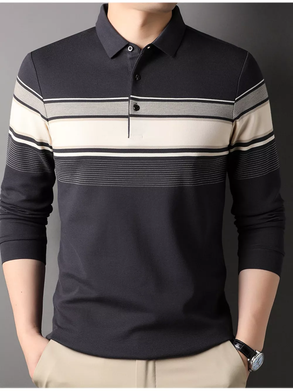 Men's Plus Size Button Detail Short Sleeve Polo