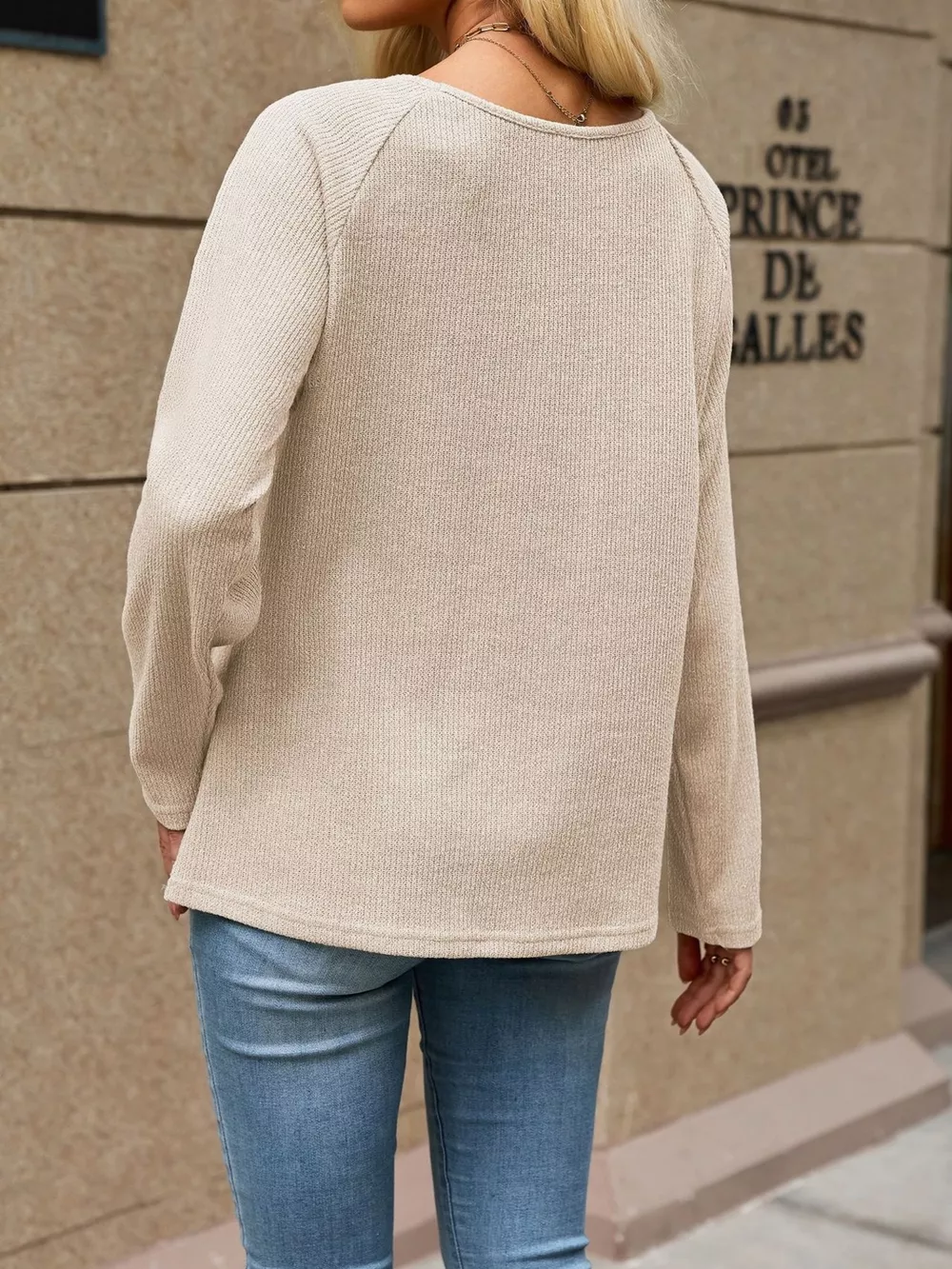 Ribbed Knit Raglan Sleeve T-Shirt, image 23