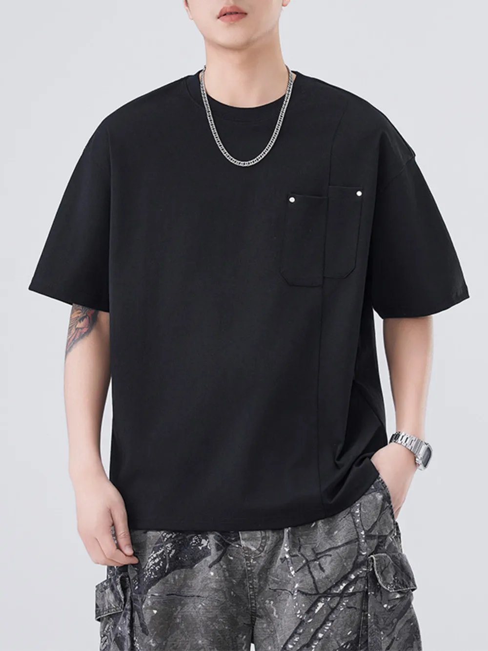 Men's Plus Size Round Neck Short Sleeve T-Shirt