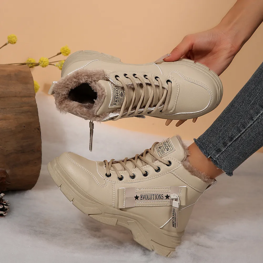 Premium Lace-Up Combat Boots with Fleece Line, image 7