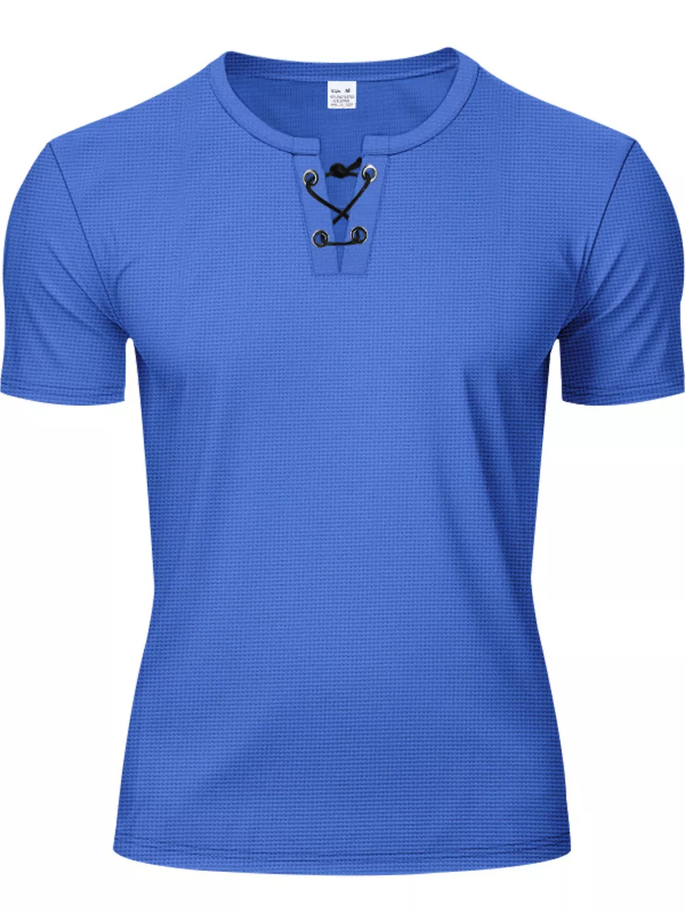 Men's Full Size Lace-Up Neck T-Shirt Plus Size, image 9