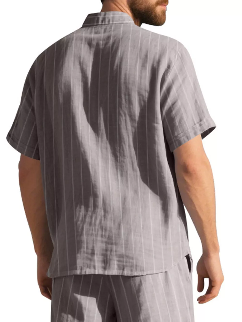 Men's Full Size Casual Striped Short Sleeve Shirt Plus Size, image 8
