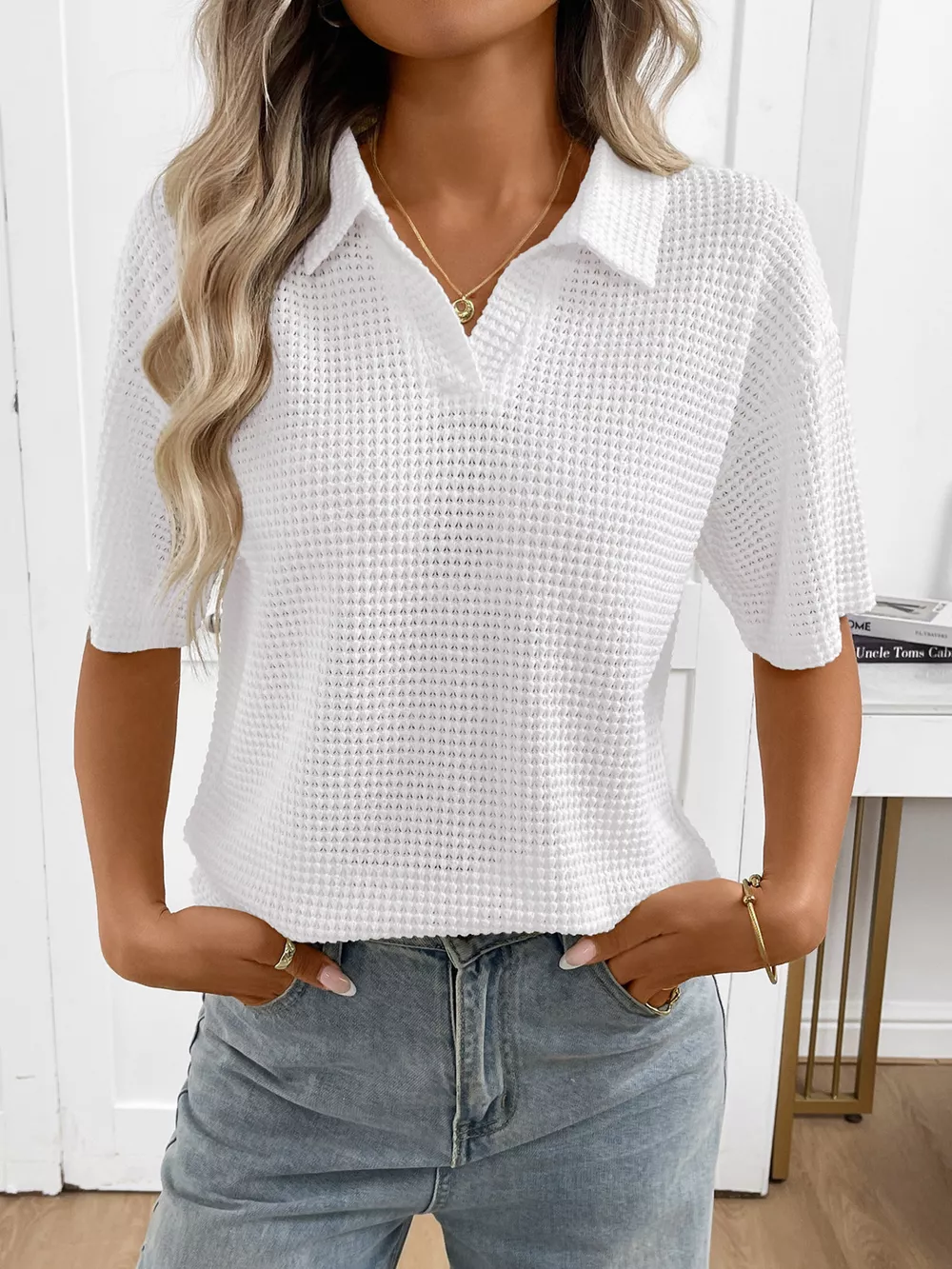 Striped Knit Short Sleeve Top, image 24