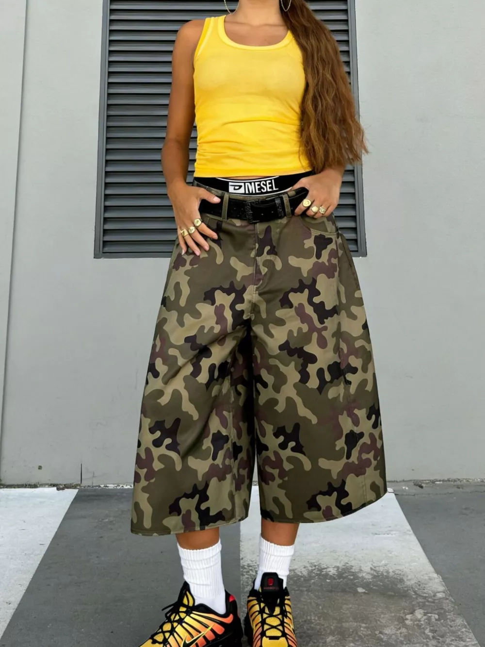 Camouflage Wide-Leg Capris, image 2