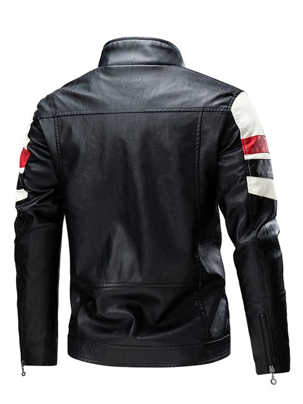 Men's Plus Size Contrast Zip Up Long Sleeve Jacket, image 2