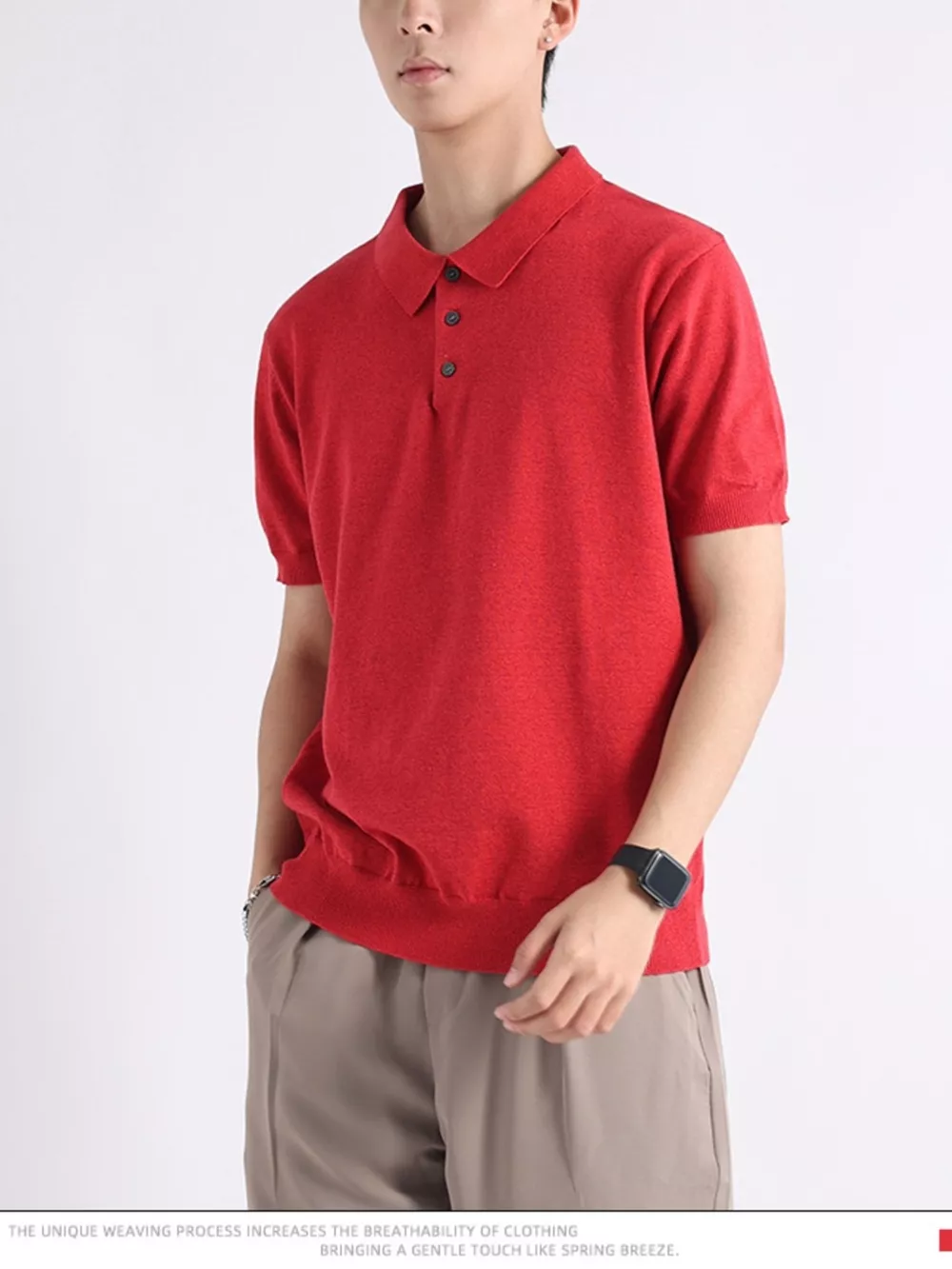 Men's Plus Size Button Detail Short-Sleeve Polo, image 10
