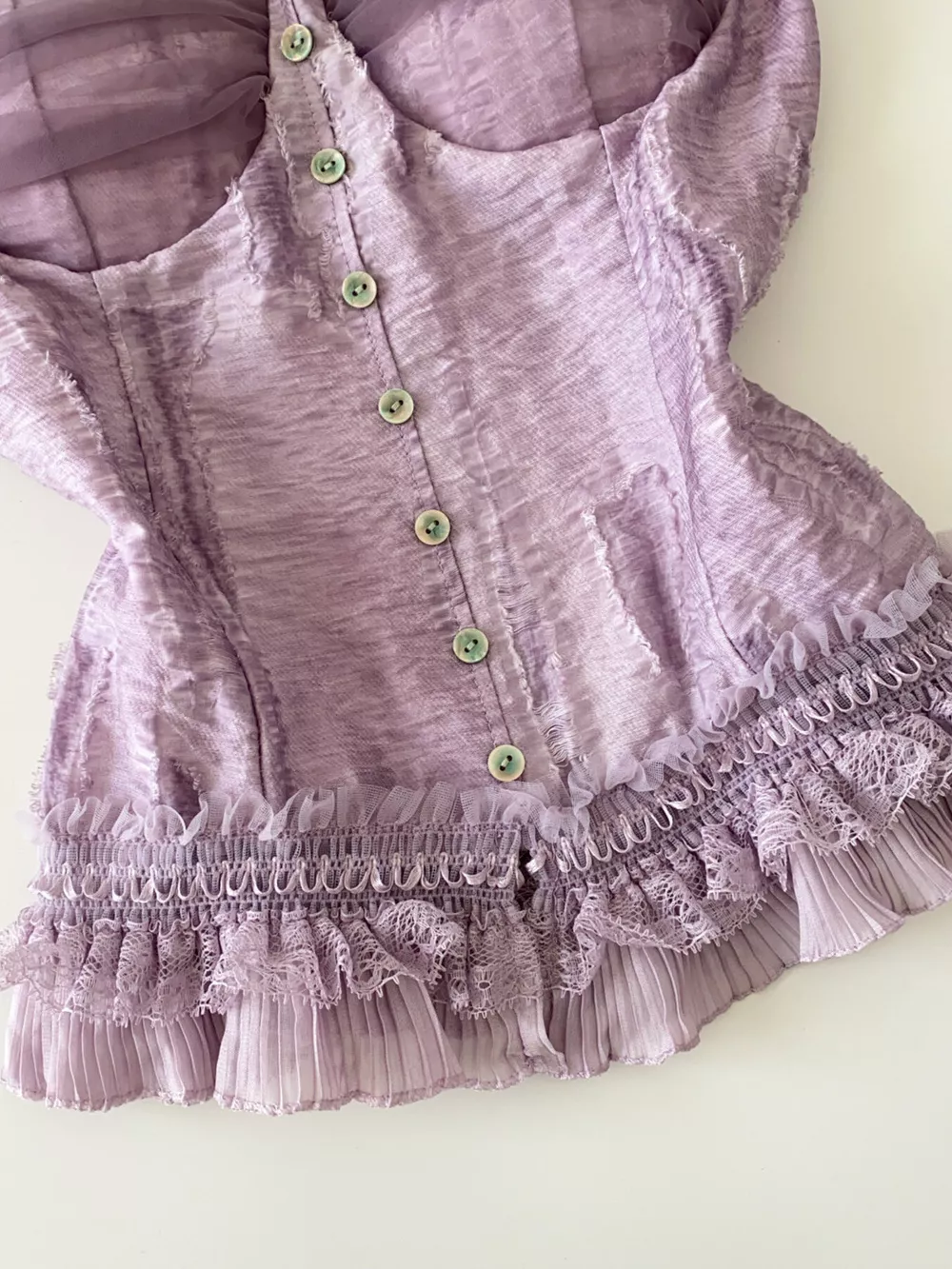 Lace Trimmed Ruffled Hem Tank, image 4
