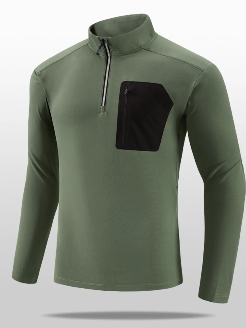 Men's Plus Size Quarter-Zip Long Sleeve Top, image 2