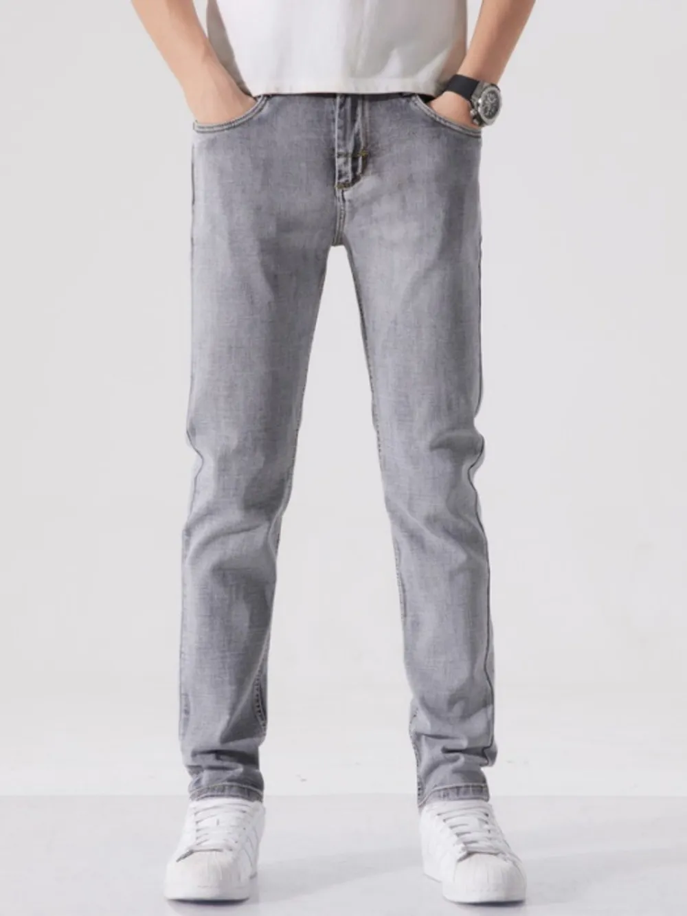 Men's Slim Fit Washed Jeans, image 5