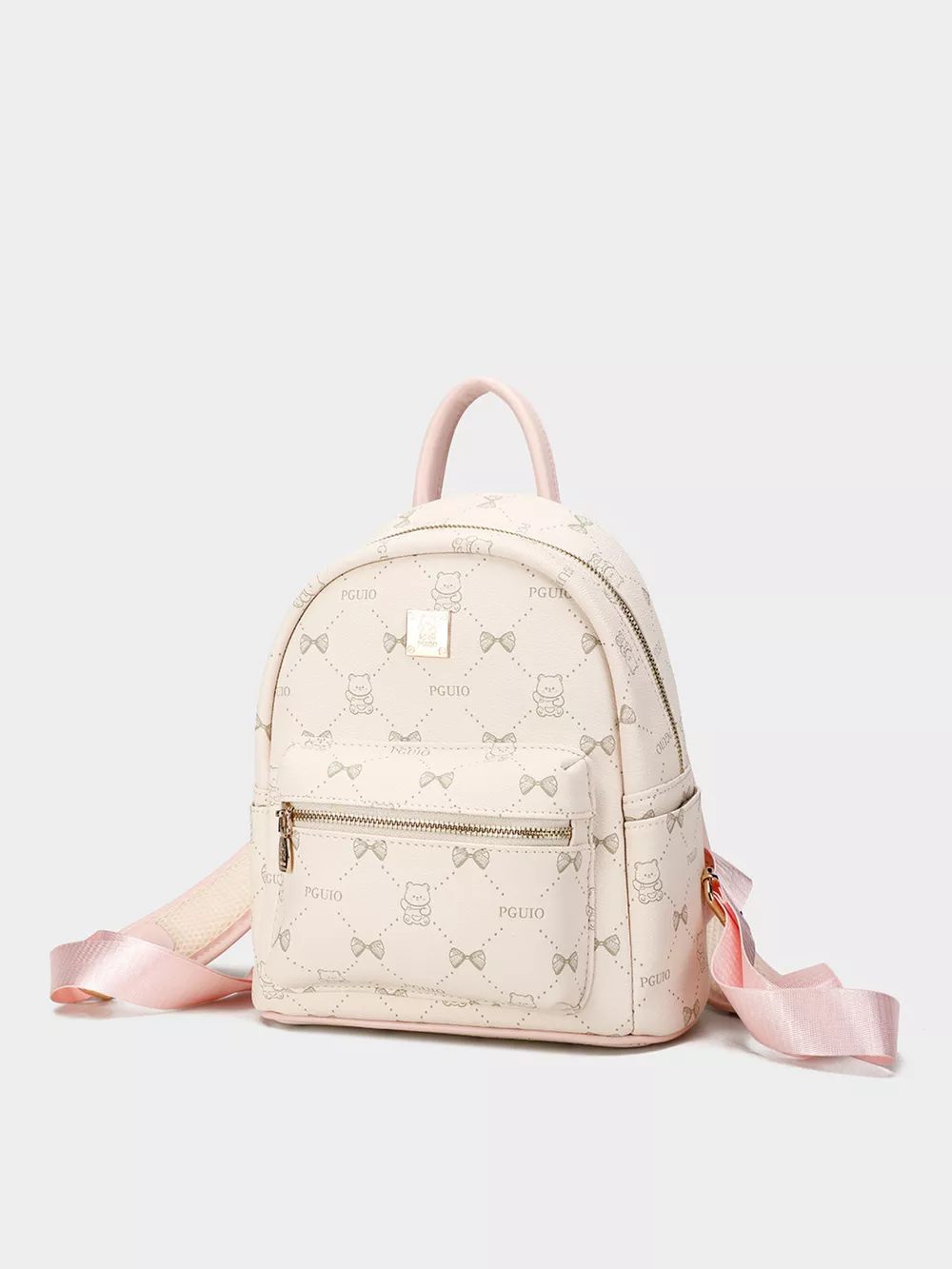 Bear Print PU Leather Backpack Bag, image 6