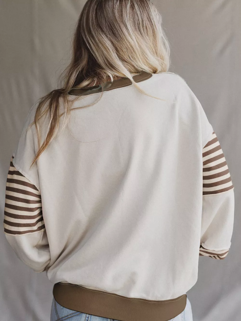 Contrast Striped Long Sleeve Sweatshirt, image 12
