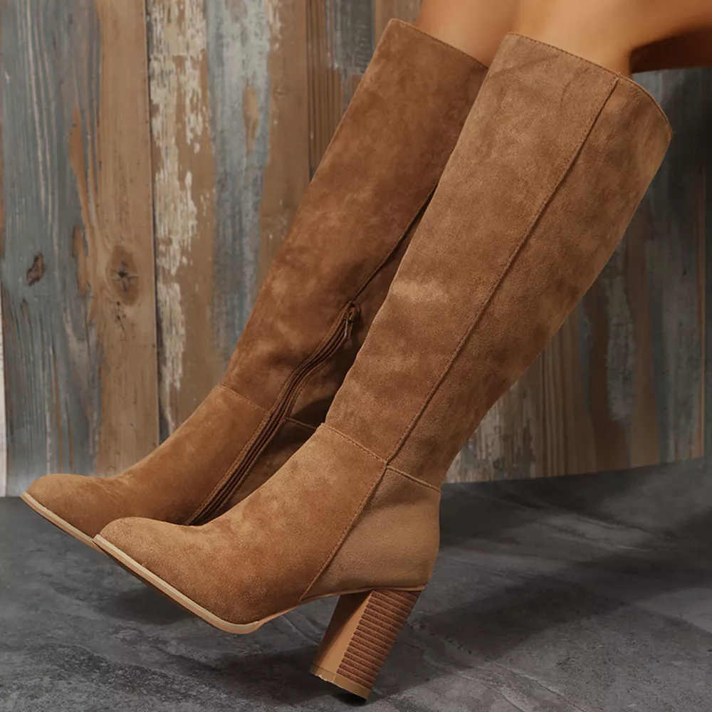 Point Toe Block Heels Boots, image 10