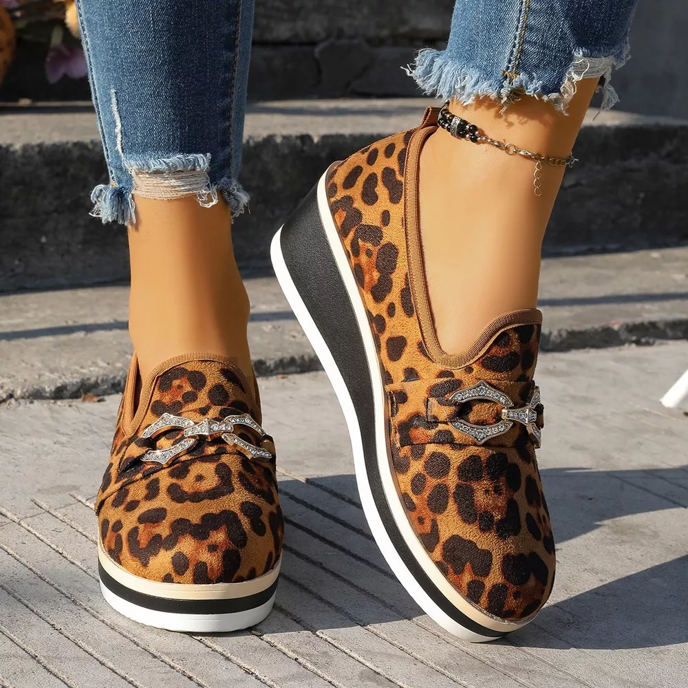 Leopard Print Wedge Loafers, image 6