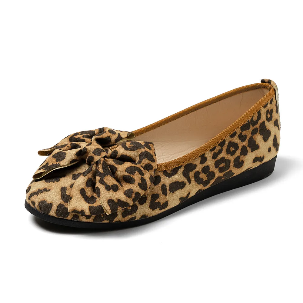 Leopard Bow Flat Slip-Ons, image 2