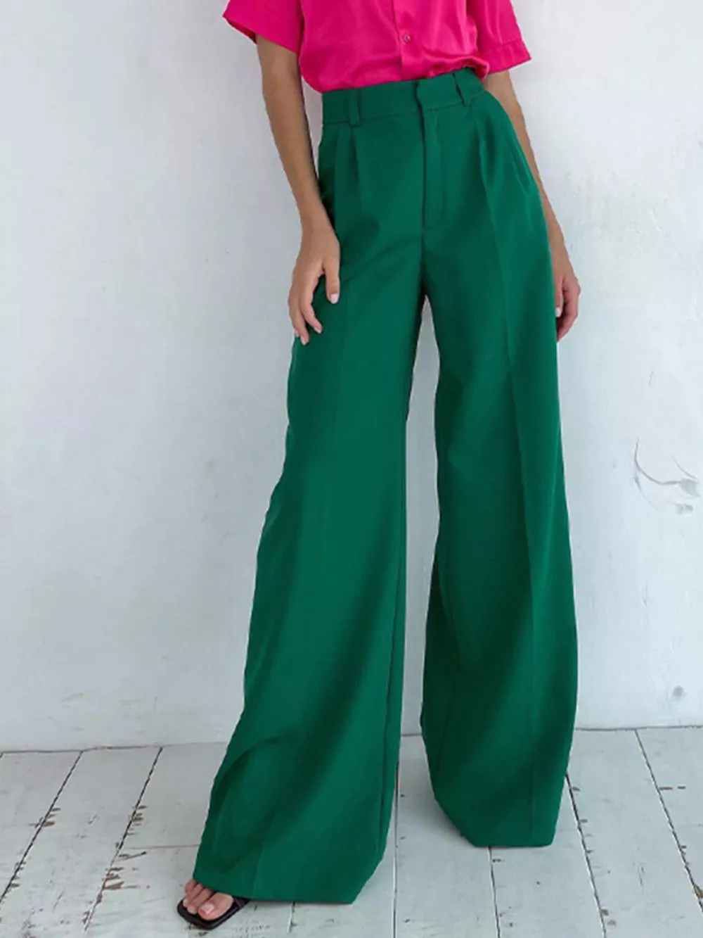 Wide Leg Pleated Pants, image 19