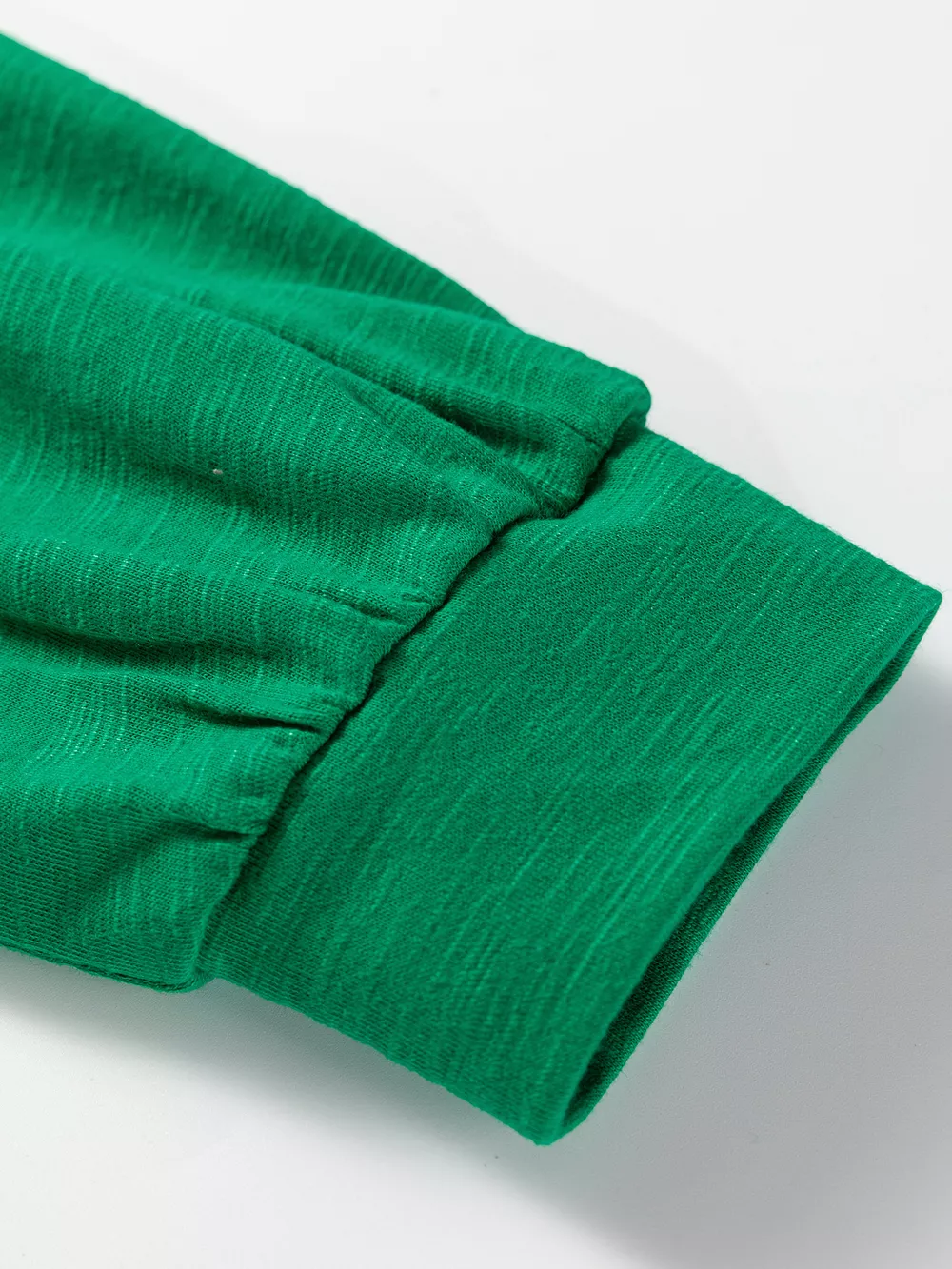 Solid Color Button V Neck Long Sleeve Top, image 7