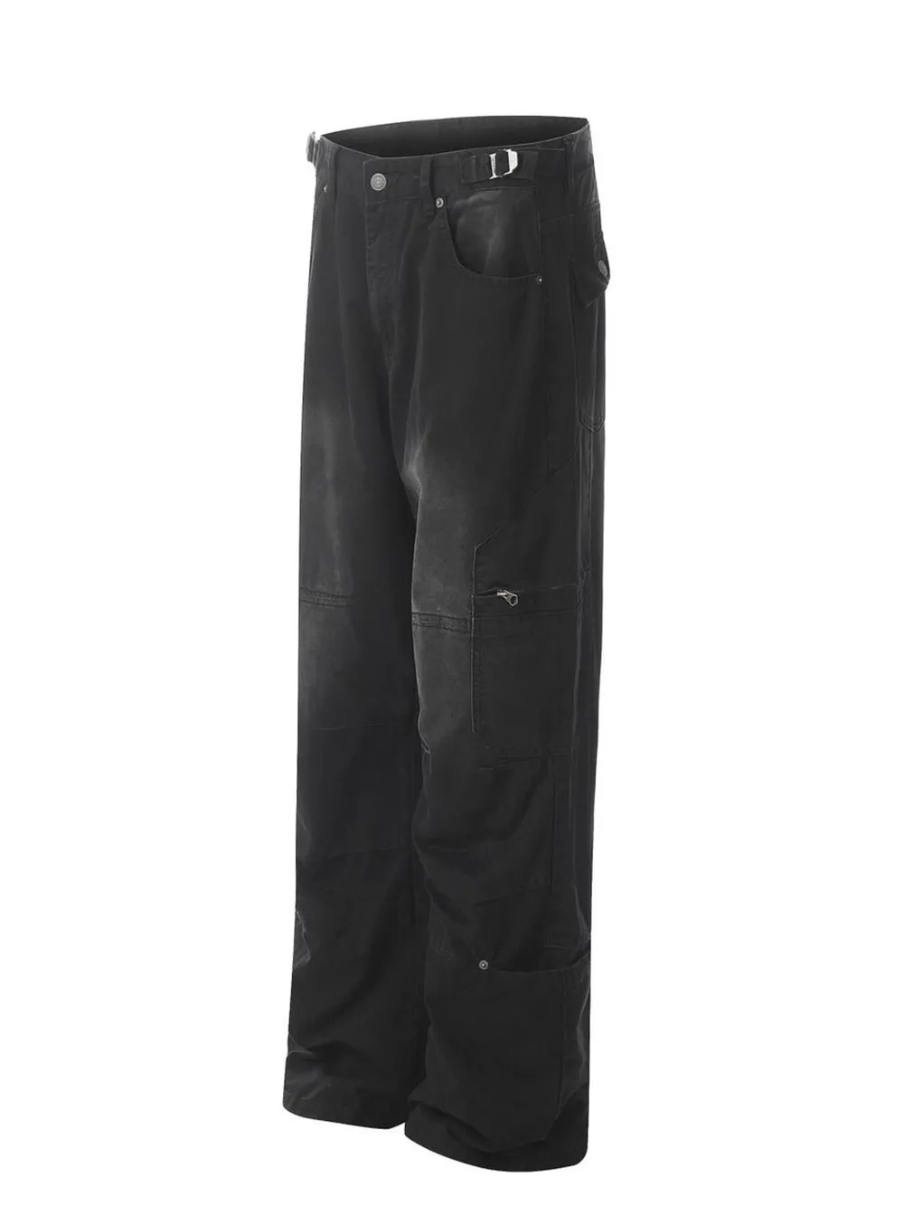 Men's Vintage Wide Leg Cargo Jeans, image 2