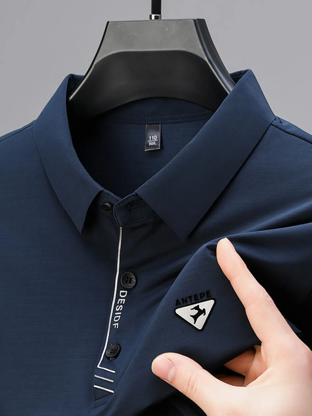 Men's Plus Size Collared Neck Short Sleeve Polo, image 8