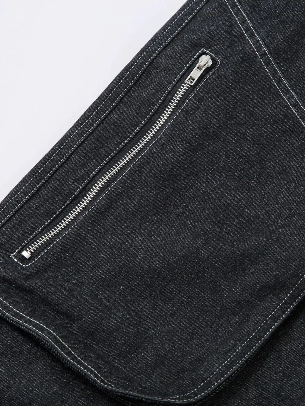 Men's Wide Leg Jeans with Contrast Panels, image 4