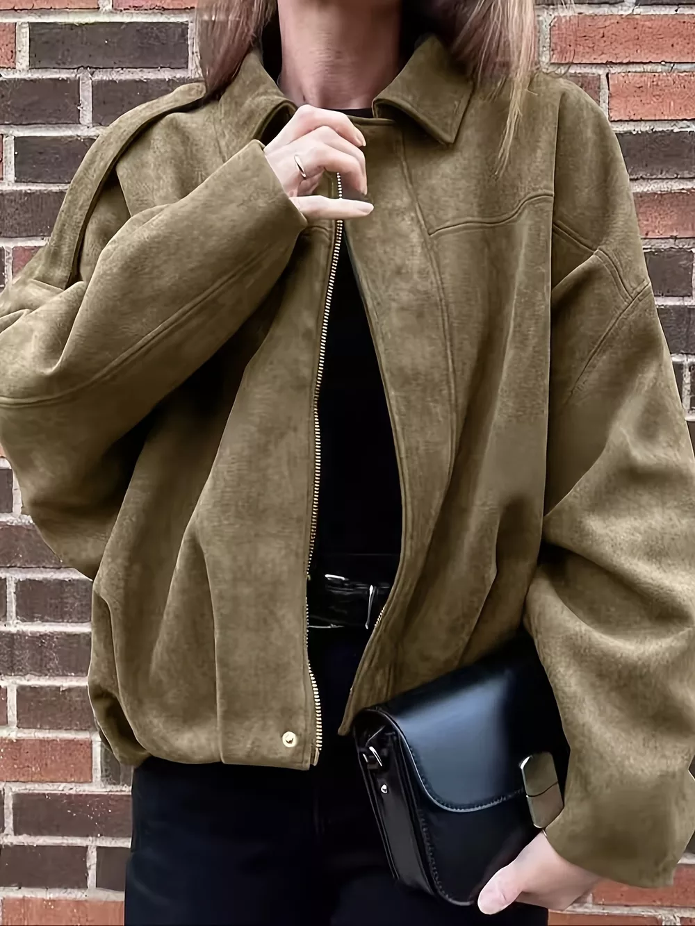 Vintage-Inspired Suede Cropped Jacket, image 3