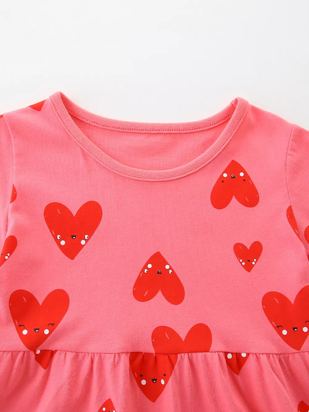 Children's Heart Print Pocket Detail Casual Dress, image 3