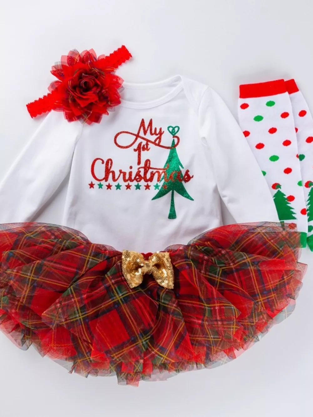 Children's Christmas Santa Baby 4 Piece Outfit Set, image 4