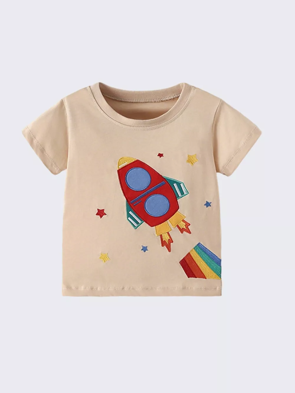 Children's Rocket Embroidered Short Sleeve T-Shirt, image 4