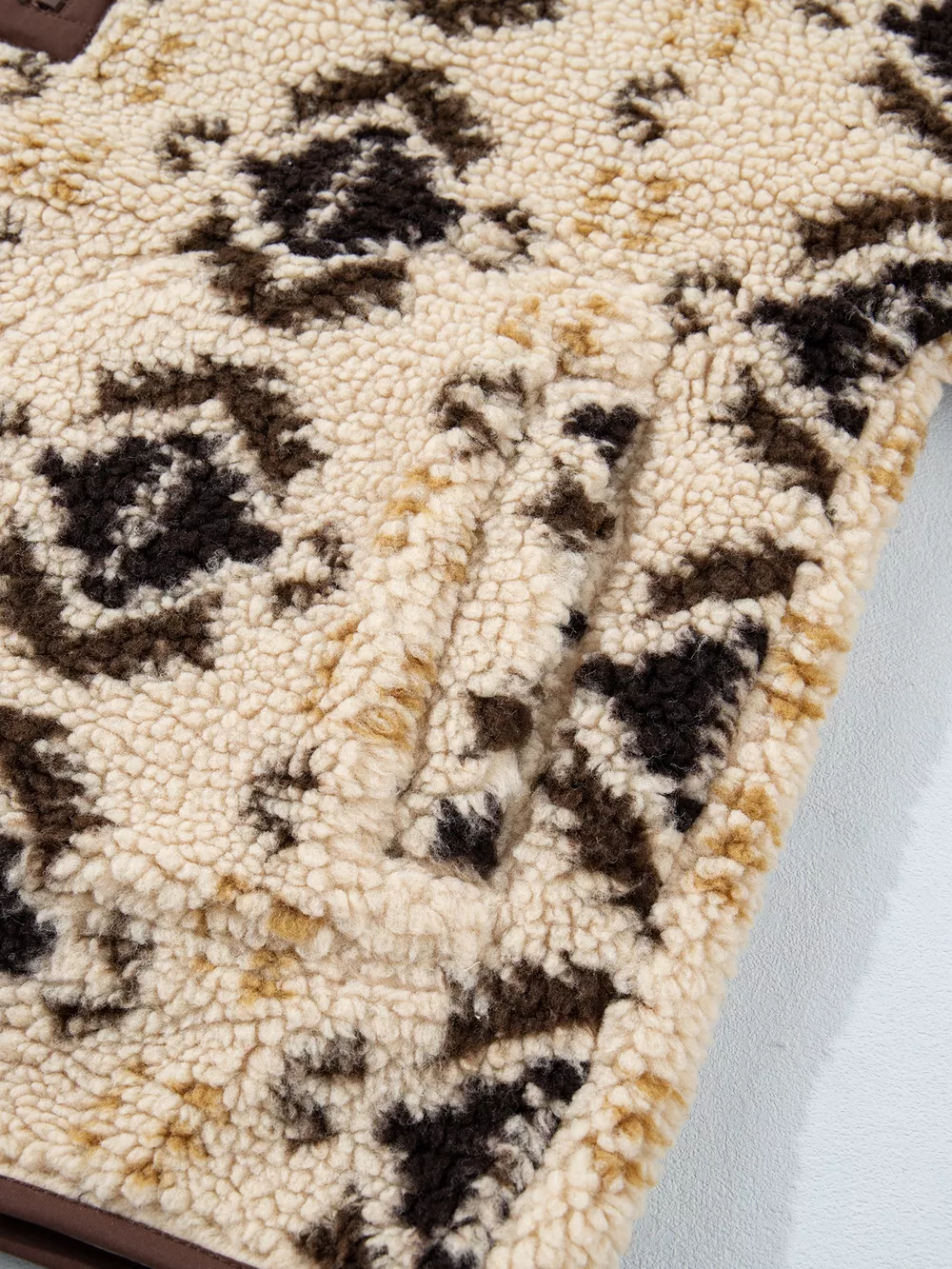 Aztec Print Quarter-Zip Sherpa Sweatshirt, image 13