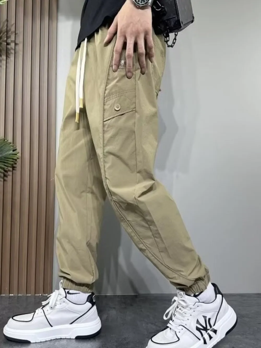 Men's Plus Size Drawstring Loose Fit Joggers, image 4
