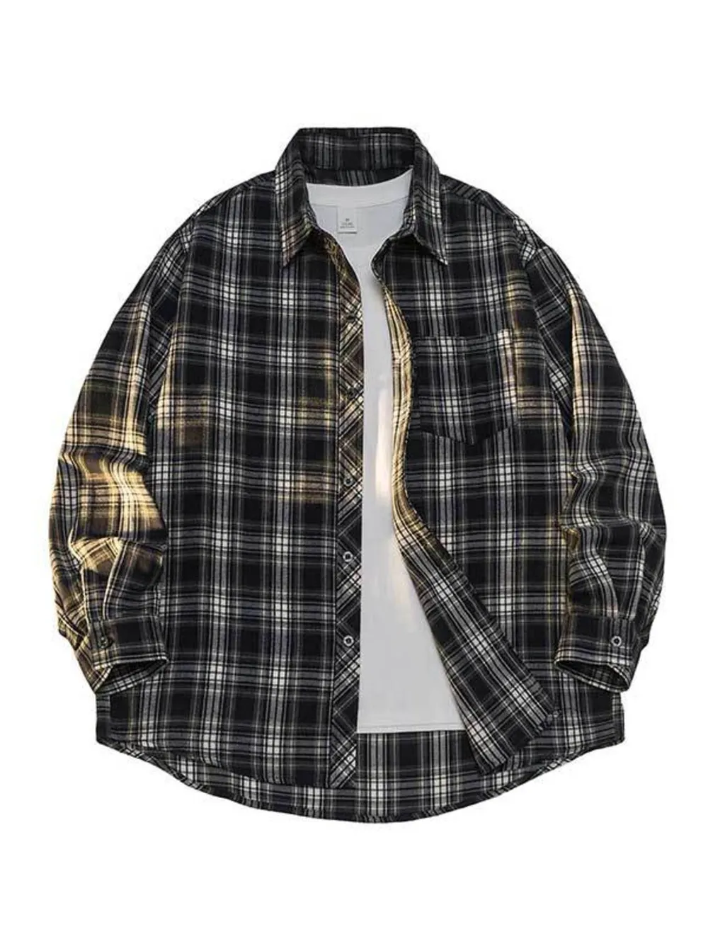 Men's Full Size Plaid Button Up Shirt Plus Size, image 5