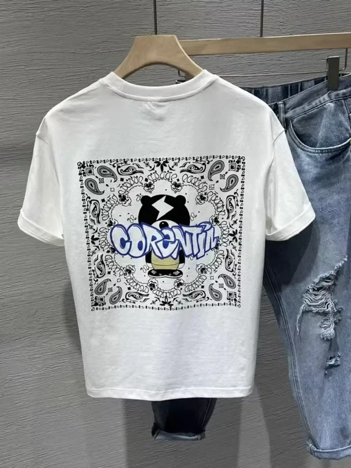 Men's Full Size Graphic Round Neck T-Shirt Plus Size, image 3