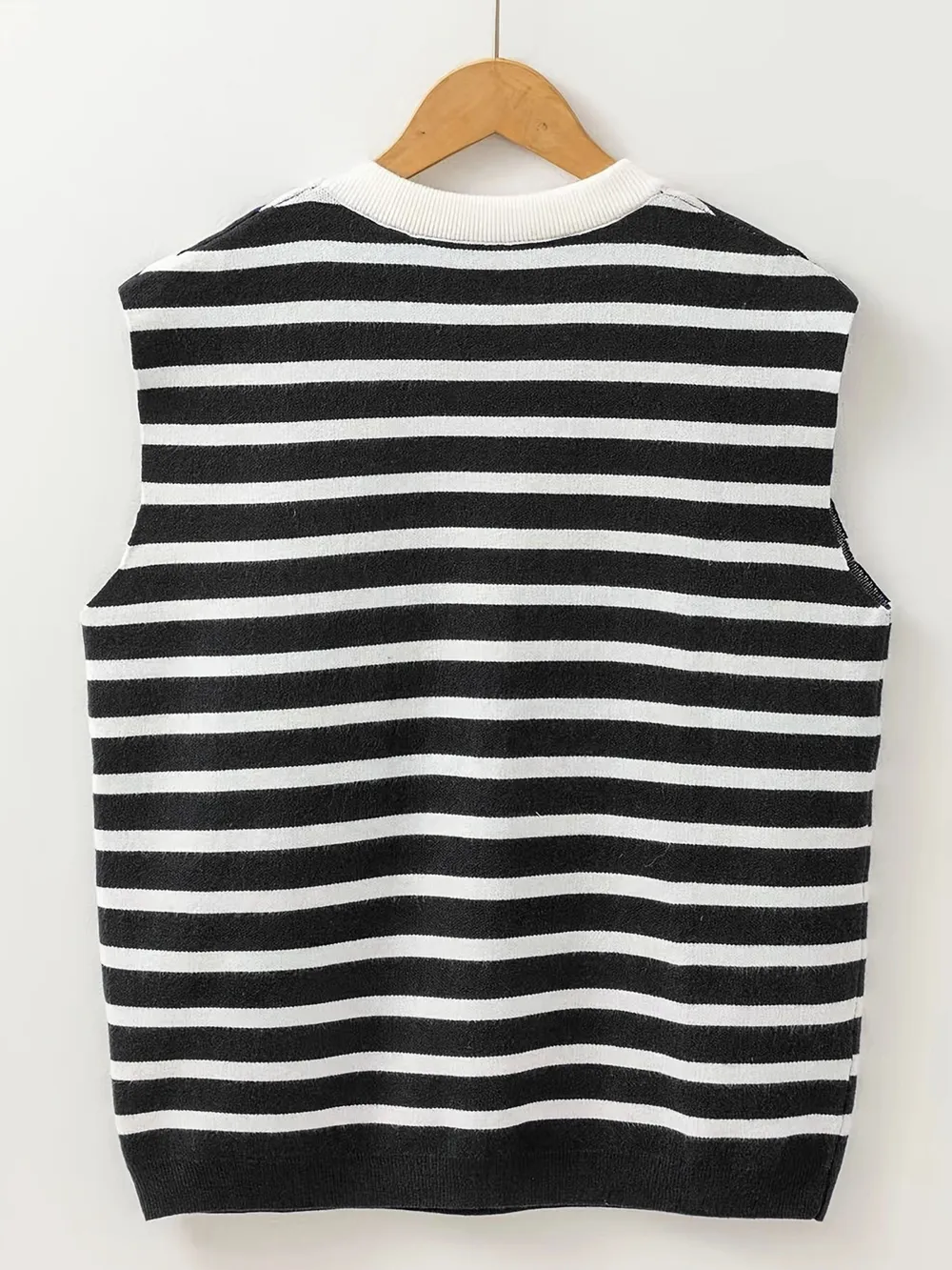 Bow Striped Round Neck Sweater Vest, image 5