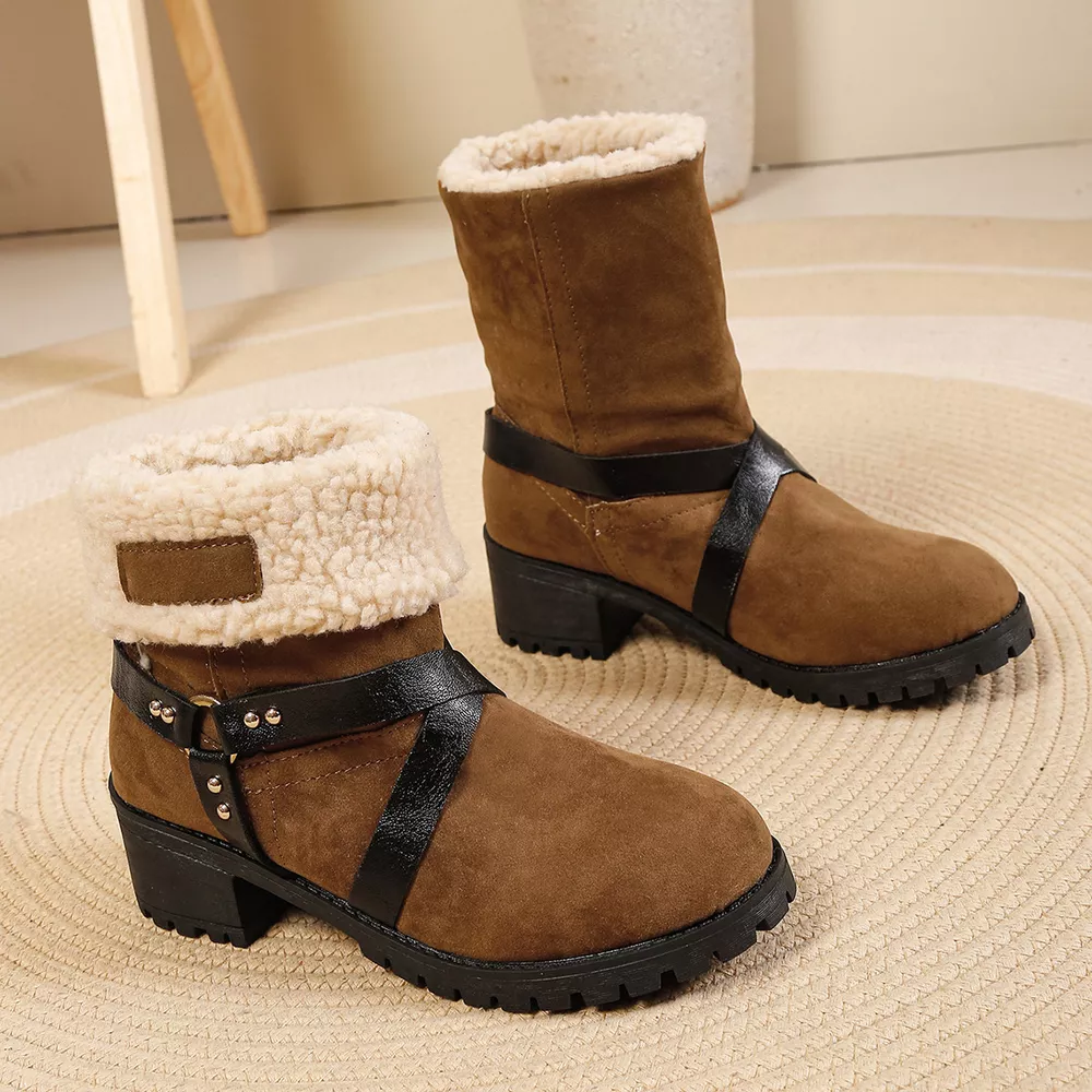 Round Toe Block Heels Boots, image 3