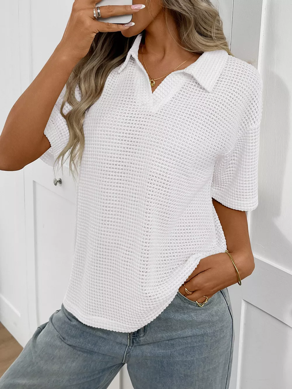 Striped Knit Short Sleeve Top, image 21