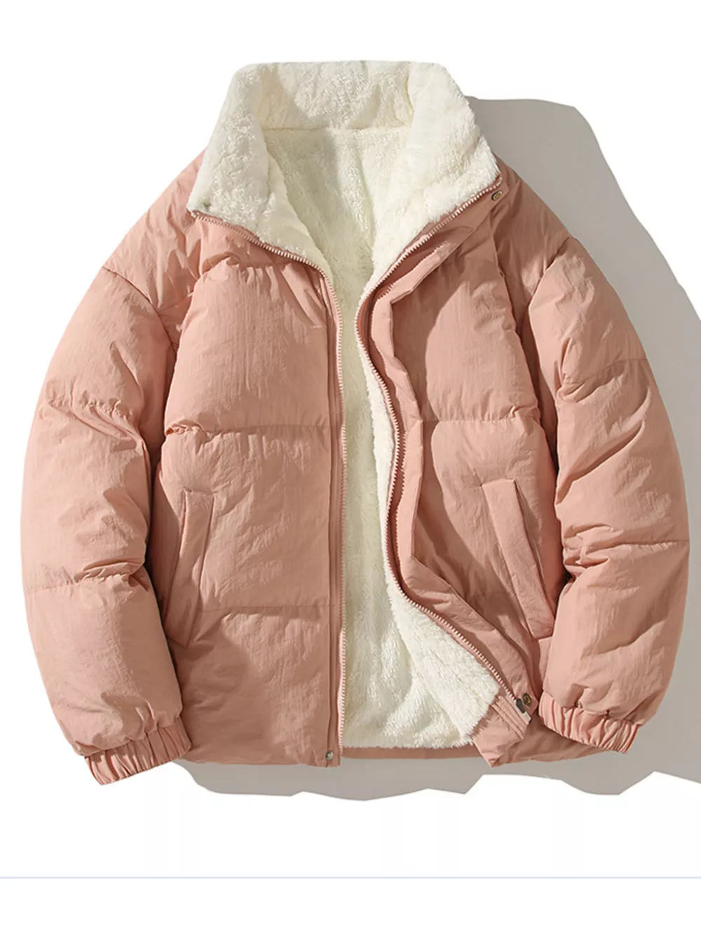 Men's Full Size Zip Up Fleece Puffer Jacket Plus Size, image 5