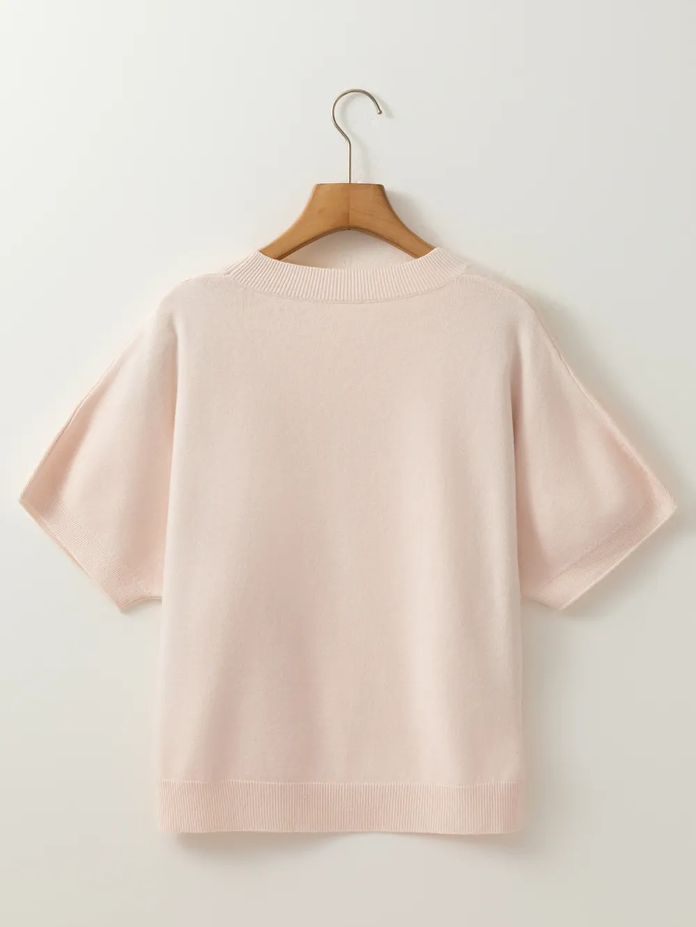 Pearl Embellished Bow Detail Short Sleeve Sweater, image 9