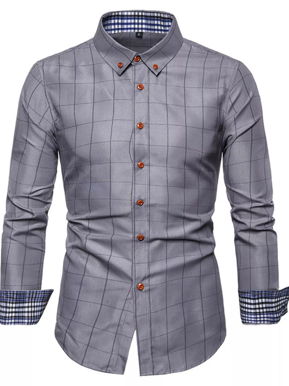 Men's Plus Size Classic Plaid Button-Down Shirt